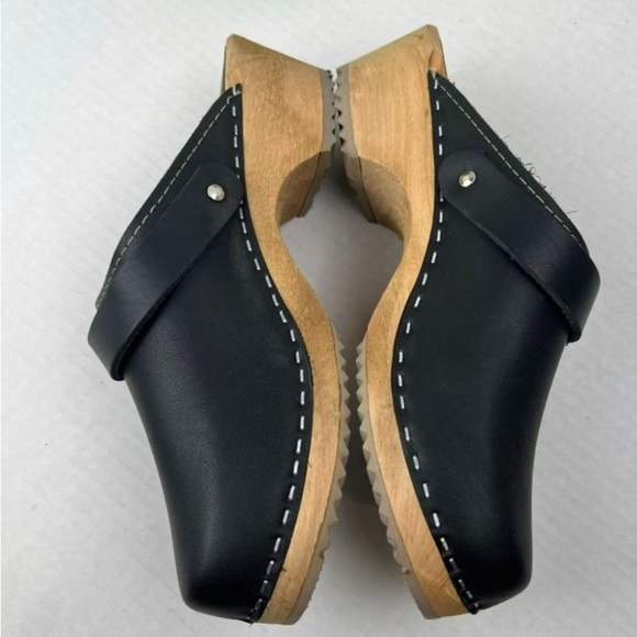 Free People MIA Swedish Alma Clogs Black Leather SZ EU 38 / US 7-7.5 NEW - Picture 2 of 6